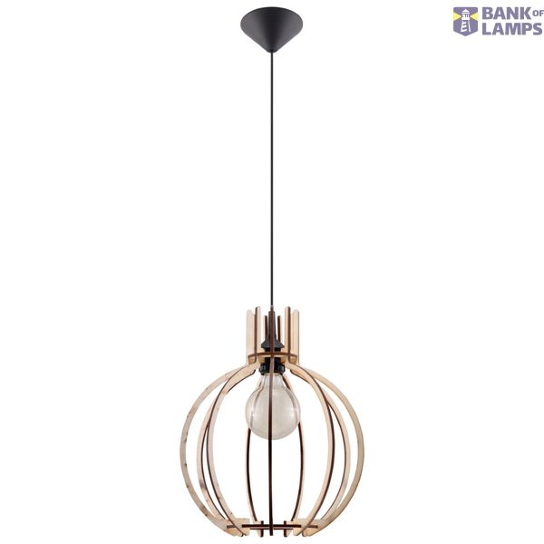 HANGING LAMP ARANCIA NATURAL WOOD E27 1X60W IP20 image 3
