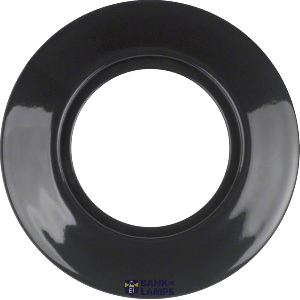 Cover frame 1-v, Series 1930 Porzellan, black porcelain image 1