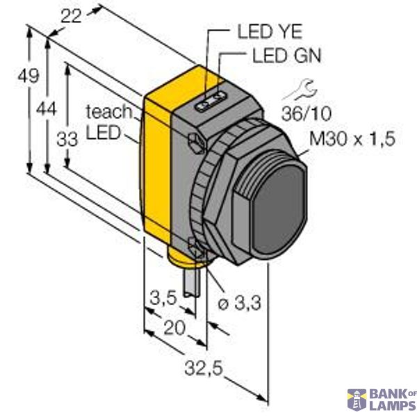 Photoelectric Sensor Opposed Mode Sensor (Emitter/Receiver)   QS30ARX W/30 image 1