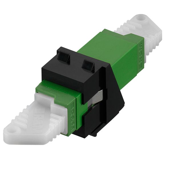 LSH Keystone module, SM, OS2 APC, (green), black (similar to RAL 9005) image 1