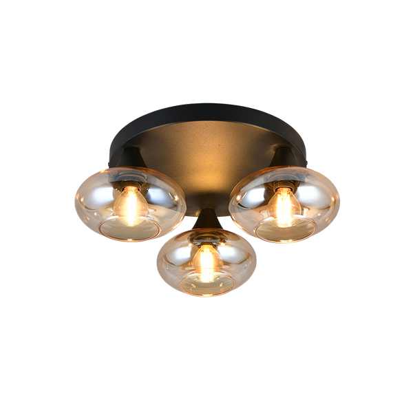 Divina ceiling lamp 3-pc E14 matt black/amber image 1