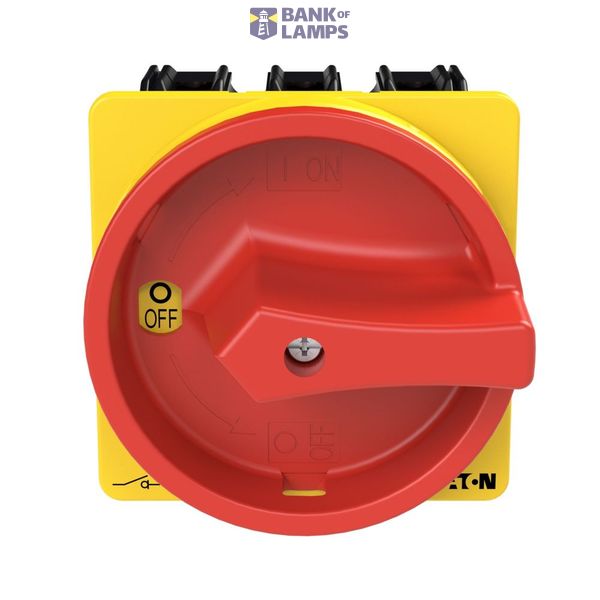 P3 Main switch, 80 A,Flush mounting, 3 pole, Form E, Red, Door couplin image 8