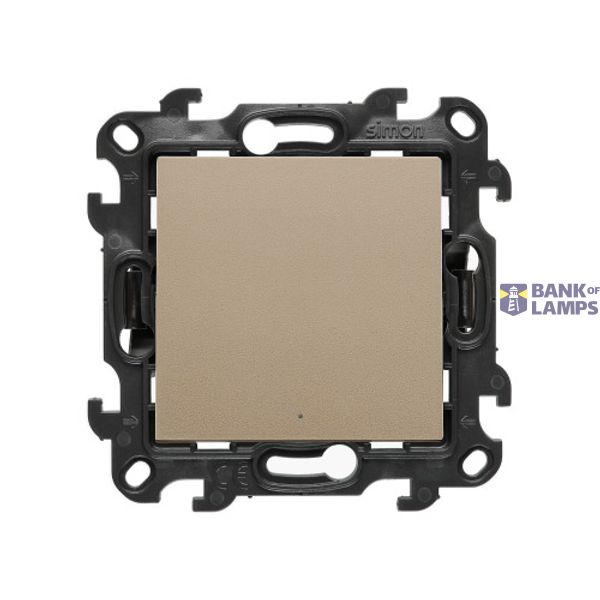 Single contact pushbutton with LED illumination, (module), Simon 24, IP20/IP44, 10AX, 10A, champagne matt image 1