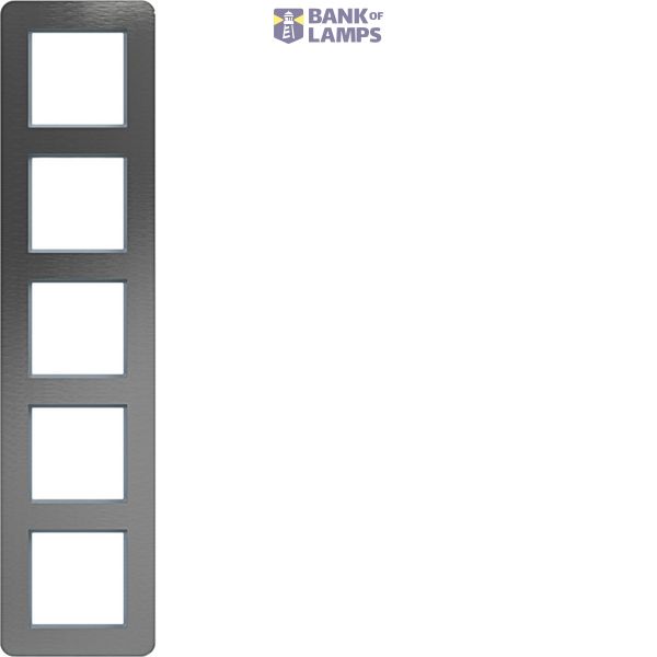 Cover frame 5-way vertical, C.8, stainless steel image 1