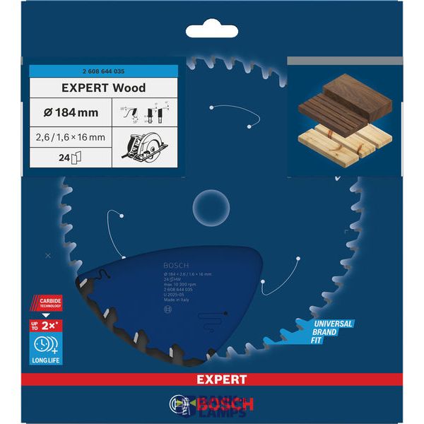 Circular saw blade Expert for Wood 184 x 16 x 2,6 mm, 24 image 3