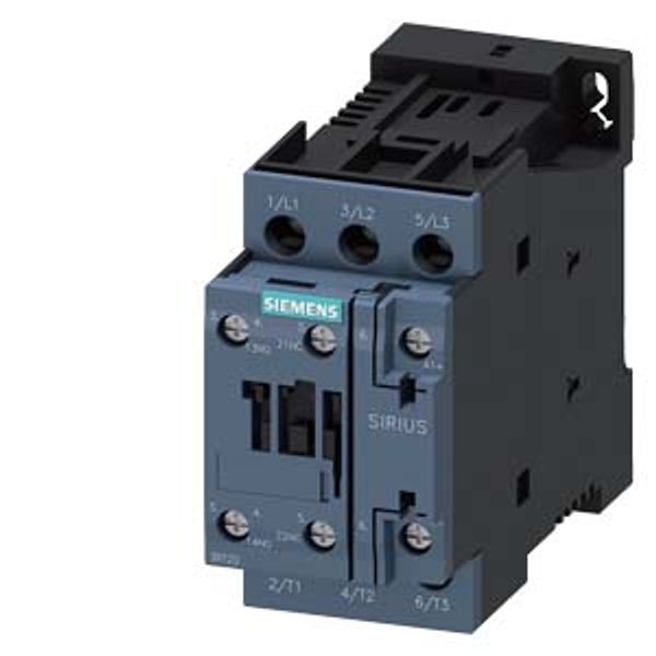 Contactor, AC-3e, 12 A/5.5 kW/400 V, 3-pole, 60 V DC, 1 NO+1 NC, screw terminal image 1