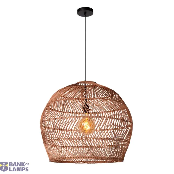 Lucide MOLOKO - Pendant light - Ø 65 cm - 1xE27 - Ocher Yellow image 1