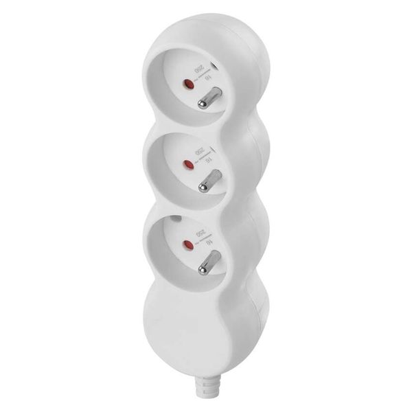 Power Strip without cable 3 sockets, white image 1