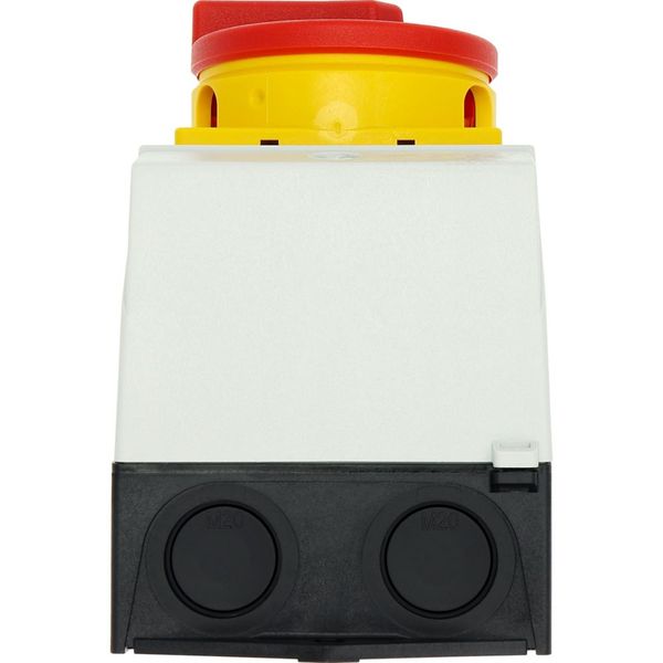 T0-3-8342/I1/SVB Main switch, T0, 20 A, surface mounting, 3 contact unit(s), 6 pole, Emergency switching off function, With red rotary handle and yellow locking ring, image 35