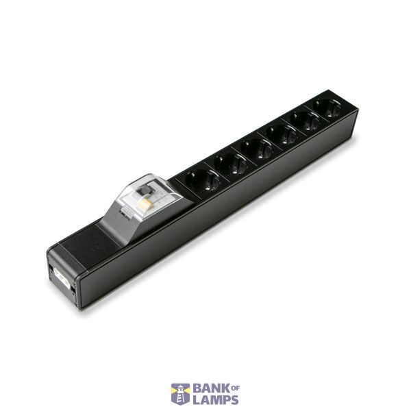 Socket outlet panel EAL60R AL 6S RCCB BLK image 1