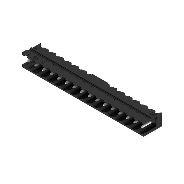 PCB plug-in connector, male header, open side, THT/THR solder connection, 5.00 mm, Number of poles: 16, 90°, Solder pin length (l): 3.2 mm, tinned, black, Box image 4