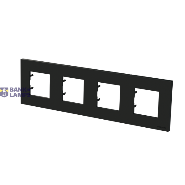 Frame 4-gang / 2+2+2+2-modules - Niessen logo - Basic - Matt Black image 3