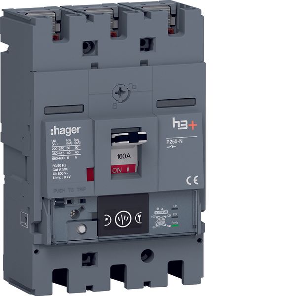 Moulded Case Circuit Breaker h3+ P250 Energy 3P3D 160A 40kA FTC image 1