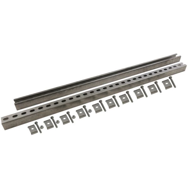 C-rails L 2000mm StSt (V4A) including retaining clips, screws and nuts image 1