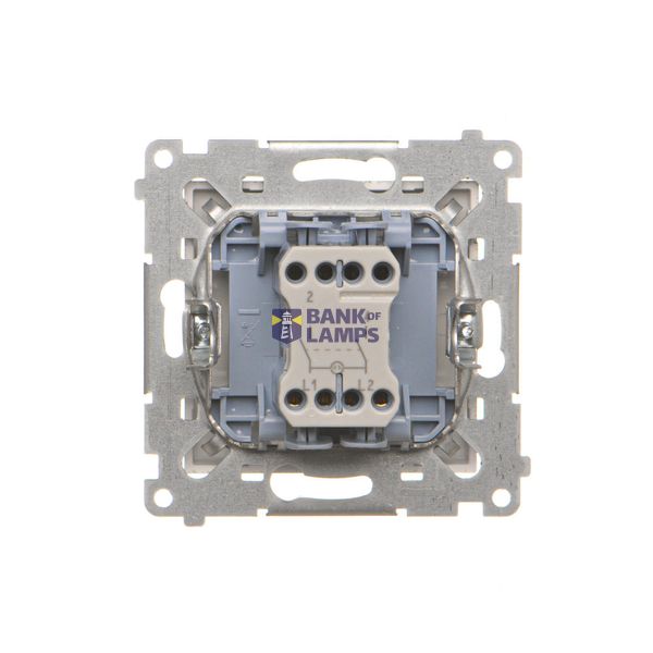 Double socket outlet with earthing for IP44 version with frame seal, without shutters, (module), Simon 24, IP20/IP44, 16A, champagne matt, Flap color: Transparent image 2