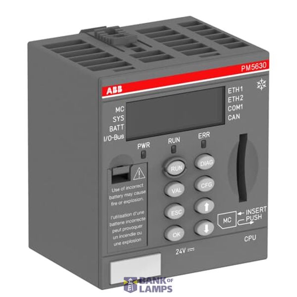 PM5630-2ETH-XC: AC500, Programming Control, 8MB, 24VDC, 2xETHERNET, 1xRS232/485, CAN, image 1