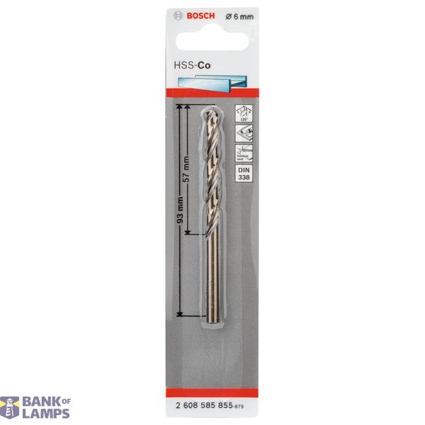 Metal drill bits HSS-Co, DIN 338 6 x 57 x 93 mm 1 pcs. image 2