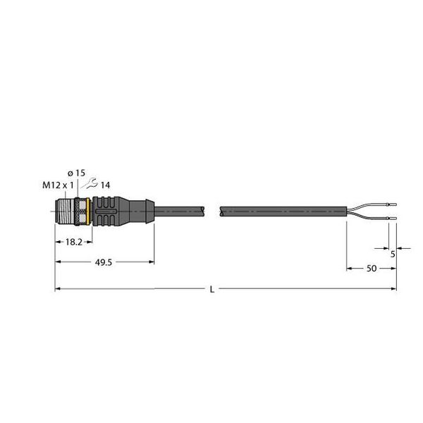 Actuator and Sensor Cable, PVC Connection Cable   RSC4.221T-5/TEB image 1