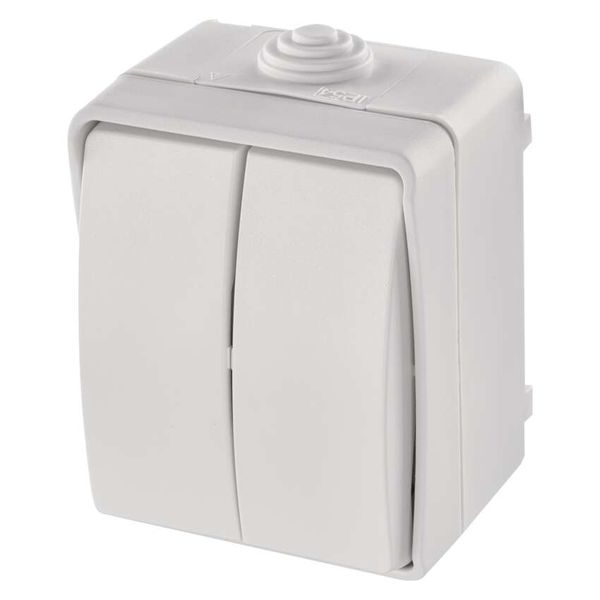 Wall-mounted switch IP54, 2 buttons image 1