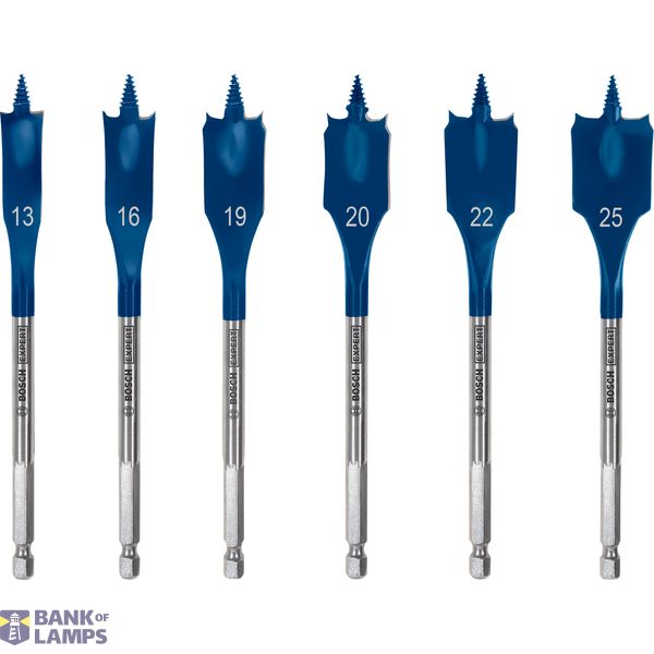 EXPERT Self Cut Speed Spade Drill Bit Set 13/16/19/2/22/25 mm 6-pc image 1