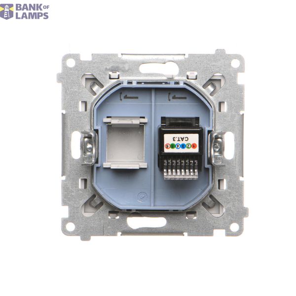 Computer socket RJ45 category 5e + telephone socket RJ11, cream white/electro white image 1