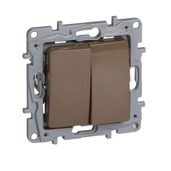 DOUBLE ONE-WAY SWITCH 10AX CLAWS BROWN image 1