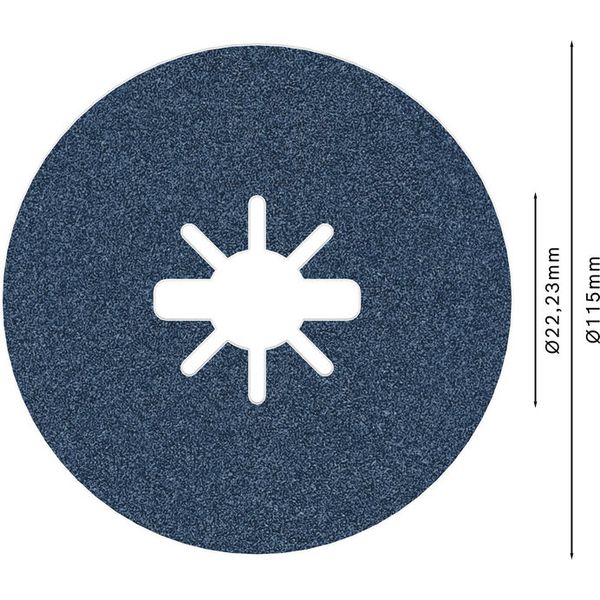 X-LOCK Fibre sanding discs, Ø115mm, G 120, R574, Best for Metal, 1pcs image 1