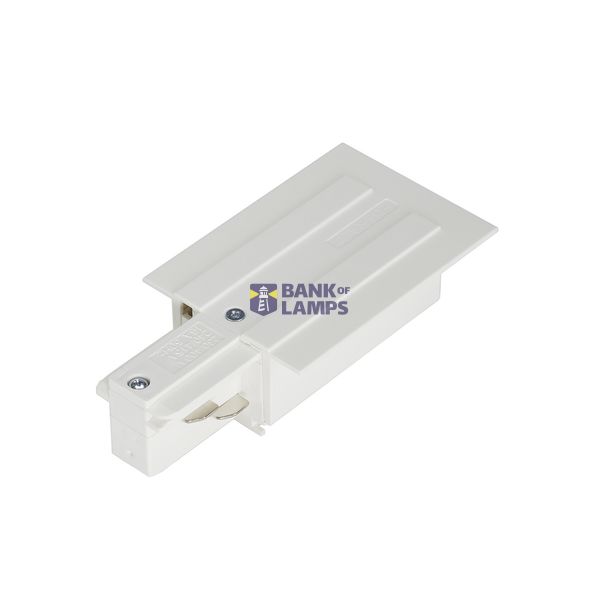 EUTRAC feed-in for 3-circuit recessed track, white, earth left image 1