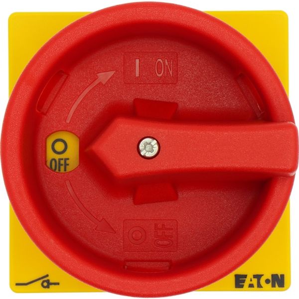 T3-2-8324/EA/SVB Main switch, T3, 32 A, flush mounting, 2 contact unit(s), 4 pole, Emergency switching off function, With red rotary handle and yellow locking ring image 3