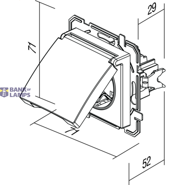 SOCKET SCHUKO+COVER 2P+E 16A 250V~ AT XO 4417014 image 3