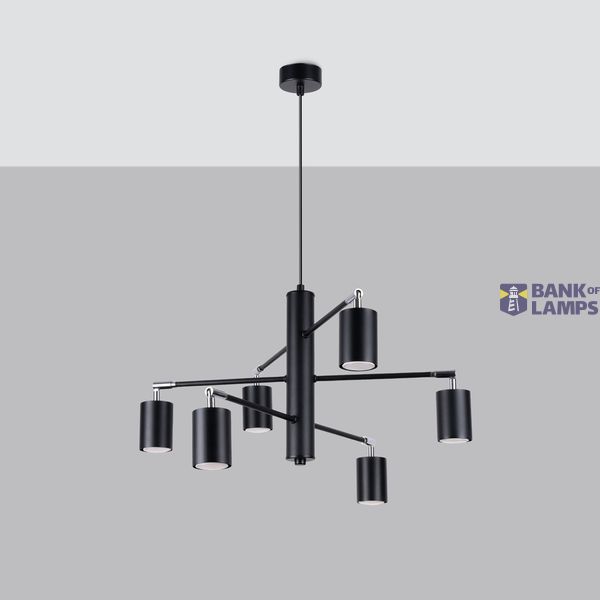 LEMMI 6 CHANDELIER BLACK GU10 6X10W IP20 image 5