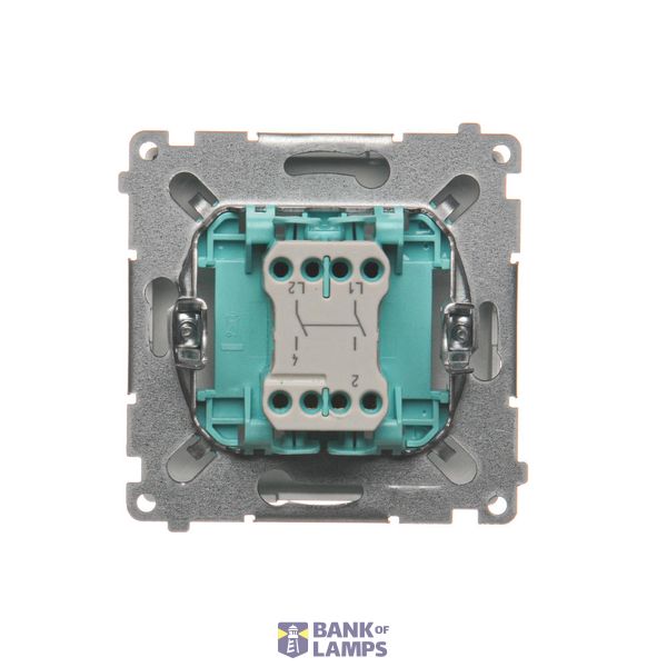 IP two-circuit switch, LED illuminated, (module), 10AX, quick connection, Silver matt, metalic image 1