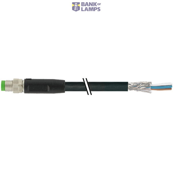 M8 male 0° A-cod. with cable shielded PUR 3x0.34 bk 3.5m image 2