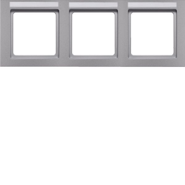 Frame 3gang with labelling field horizontal Q.3 alu velvety, lacquered image 1