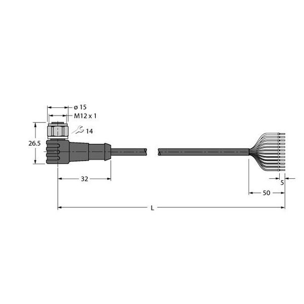 Actuator And Sensor Cable, PP-EPDM Connection Cable   WKCV12T-5/TFW image 1