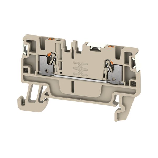 Feed-through terminal, PUSH IN, 1.5 mm², 500 V, 17.5 A, dark beige image 1