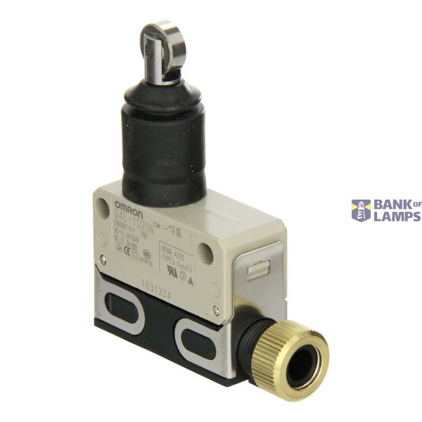 Limit switch, slim sealed, screw terminal, micro-load, sealed roller plunger, pre-cabled D4EN2024A image 1