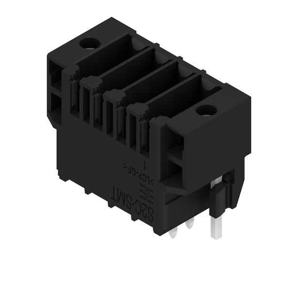 PCB plug-in connector, male header, Solder flange, THT/THR solder connection, 3.50 mm, Number of poles: 4, 180°, Solder pin length (l): 3.5 mm, tinned, black, Box image 2