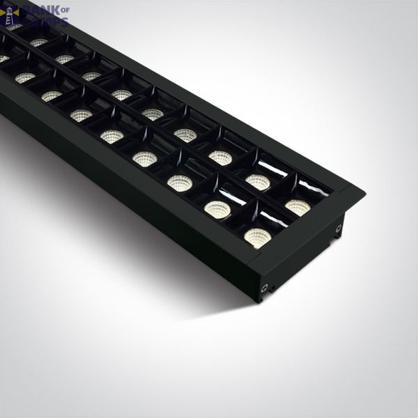 BLACK RECESSED 96pcs SPOTS UGR17 40W CW 1300mm 34deg 230V DARK LIGHT image 2