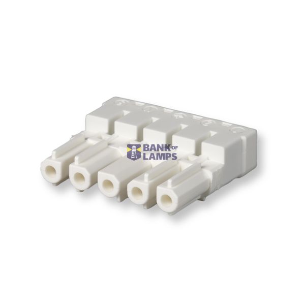 Screwless coupler 5-p socket, narrow, white image 1