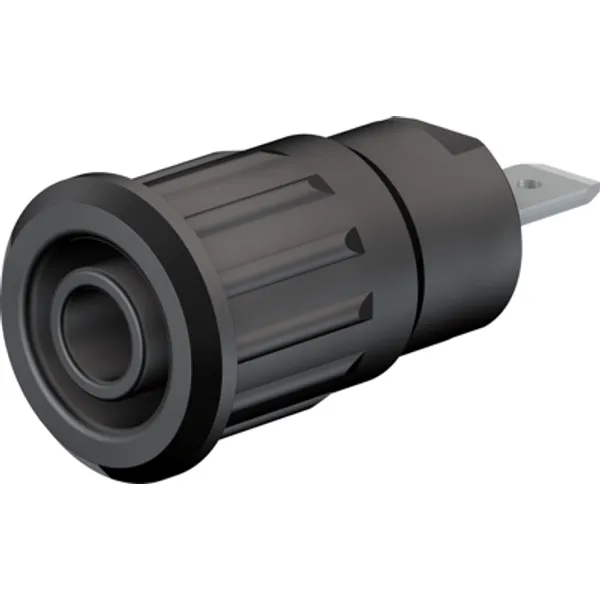4 mm socket, flat plug connection, mounting Ø 12.2 mm, CAT III, black, 49.7079-21 image 1