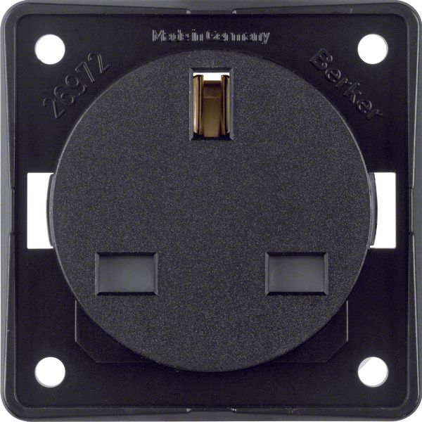 Integro Insert-British Standard Socket Outlet with Earth Contact, Blac image 1