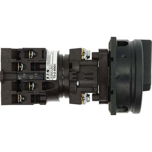 T0-2-8900/V/SVB-SW Main switch, T0, 20 A, rear mounting, 2 contact unit(s), 3 pole + N, STOP function, With black rotary handle and locking ring, Lockable in the 0 (Off) image 15