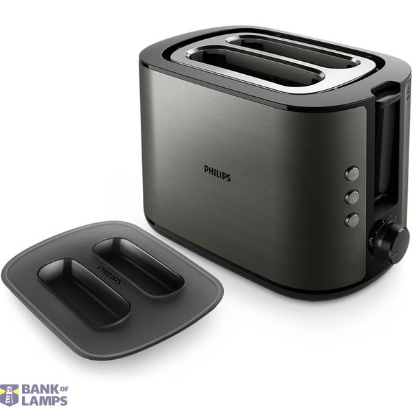 Philips Toaster | HD2651/80 Viva Collection | Power 1050 W | Number of slots 2 | Housing material Metal | Black image 1