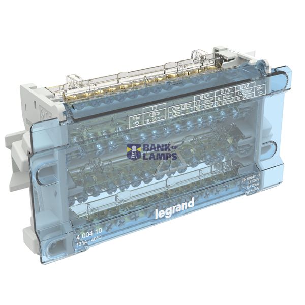Distribution Block 4P 125A 16 Connections 10 Modules image 2