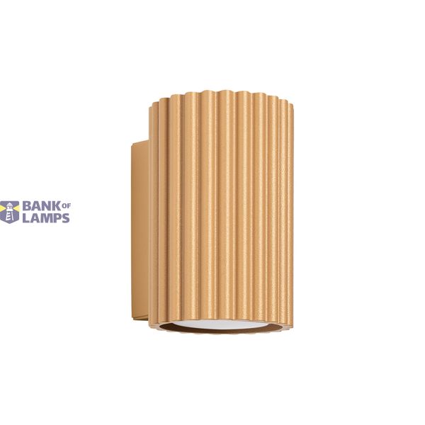 GOLDEN WALL LAMP WITH ELEGANT FLUTED LAMP SHADE IN INDUSTRIAL STYLE, KARBON FAMILY image 3