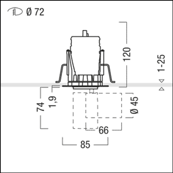 SUP2-R M R72 LED550-940 SP 600MA WH TL - LED ceiling-recessed luminaire image 2