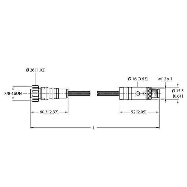 Supply Cable - M12 Power Extension Cable   RKM40.2-0.3-RSP46PLB/TXL image 1