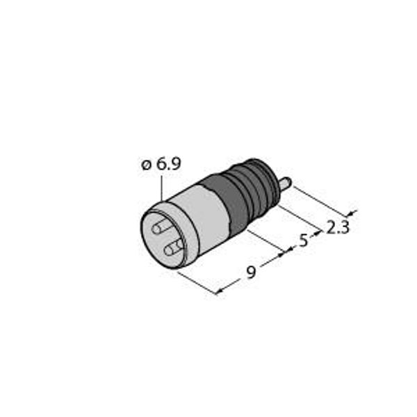 Round connector M8 x 1 / Ø 8 mm Ø 8 mm Flange Connector, Snap-on Type   ESHP3P image 1