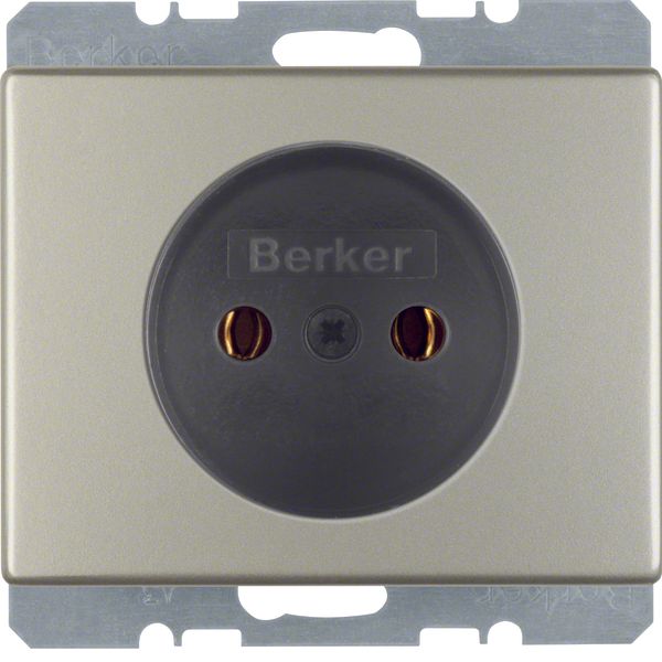 Socket outlet without earthing contact, Arsys, stainless steel image 1